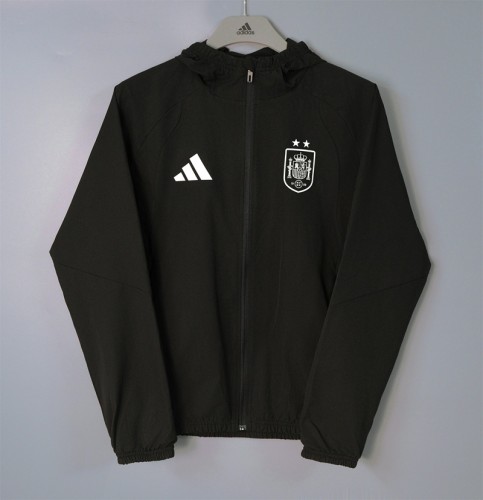 26/27 Spain Hooded Windbreaker Pure Black