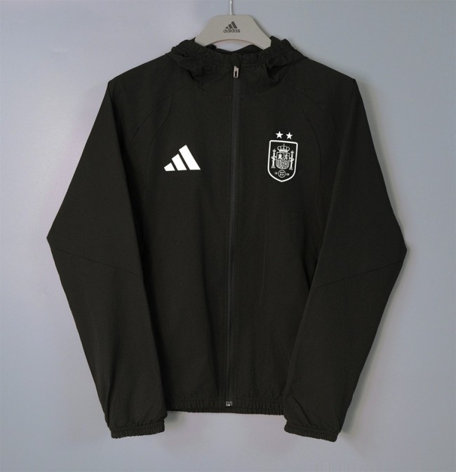 26/27 Spain Hooded Windbreaker Pure Black