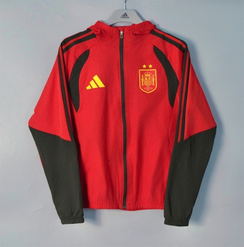 26/27 Spain Hooded Windbreaker Red