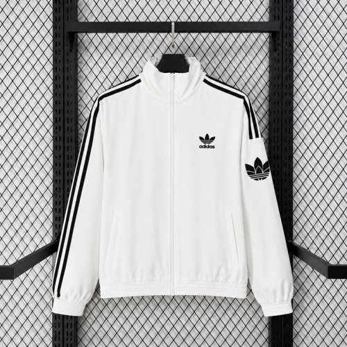 26/27 Adidas white plaid casual windbreaker