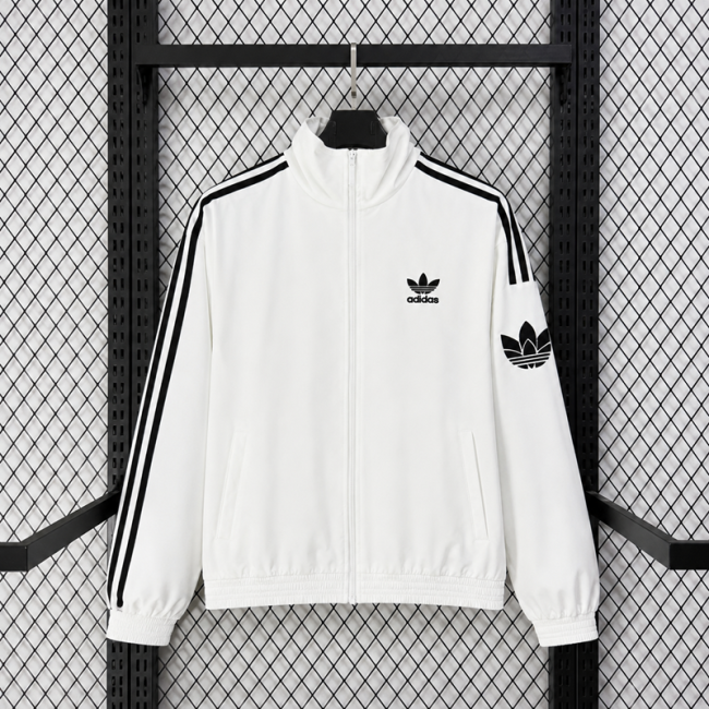 26/27 Adidas white plaid casual windbreaker