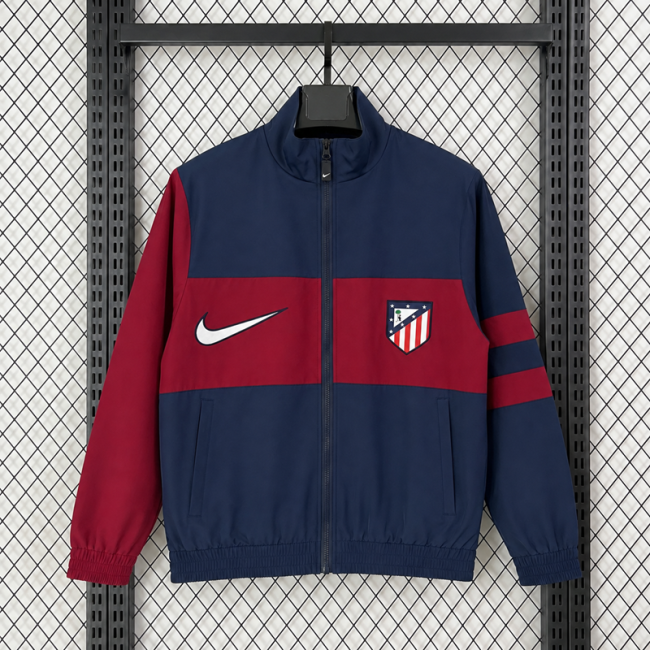 26/27Real Atlético Madrid royal blue retro-style windbreaker