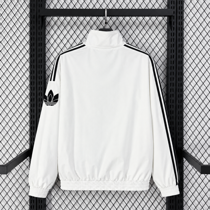 26/27 Adidas white plaid casual windbreaker