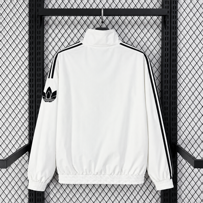 26/27 Adidas white plaid casual windbreaker