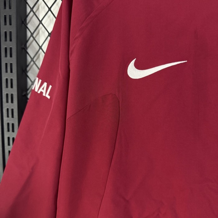 26/27 Arsenal Retro-Style Maroon Casual Windbreaker
