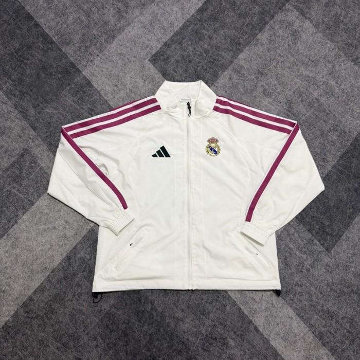 26/27  Real Madrid White Home-Style Casual Windbreaker