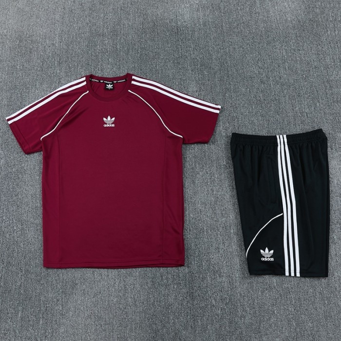 AD15 Maroon Shorts Set