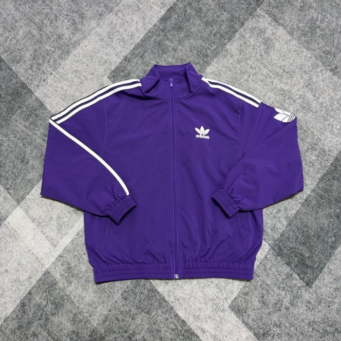 26/27 Adidas purple plaid casual windbreaker