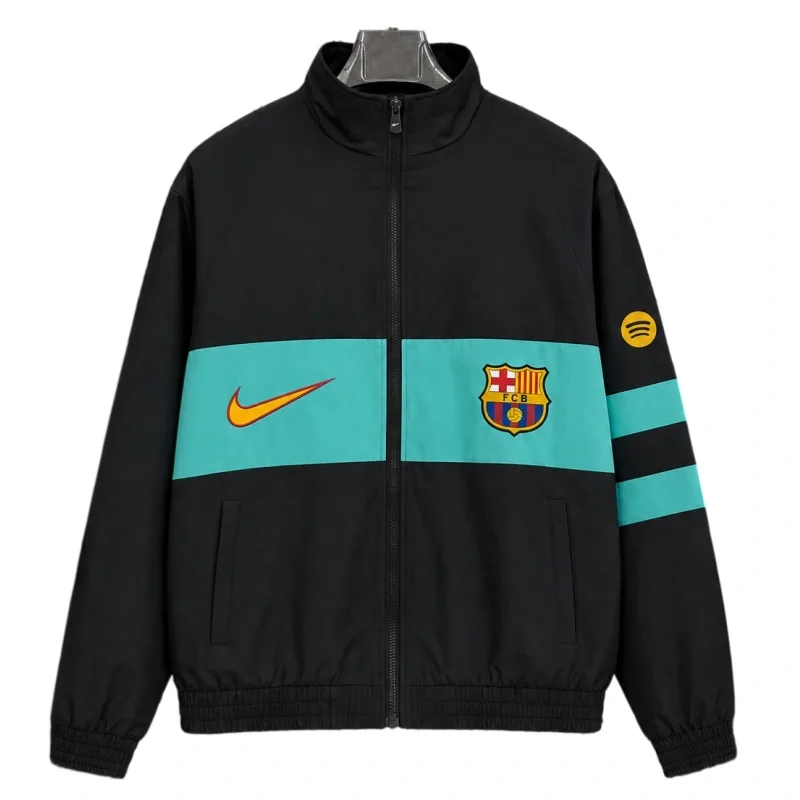 26-27 Barcelona Black Jacket Retro Windproof Jacket