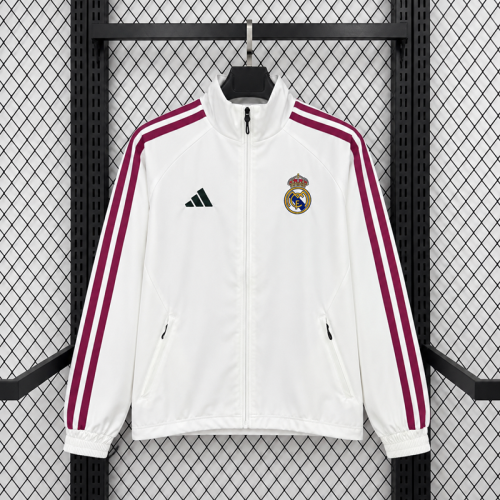 26/27  Real Madrid White Home-Style Casual Windbreaker
