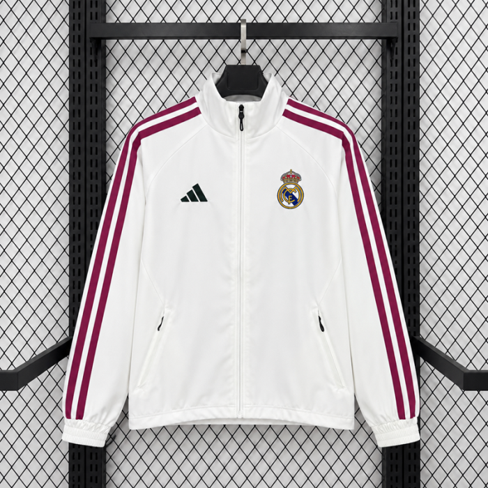 26/27  Real Madrid White Home-Style Casual Windbreaker