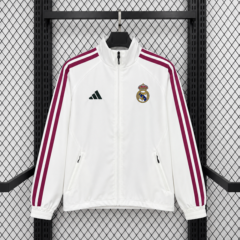 26/27  Real Madrid White Home-Style Casual Windbreaker