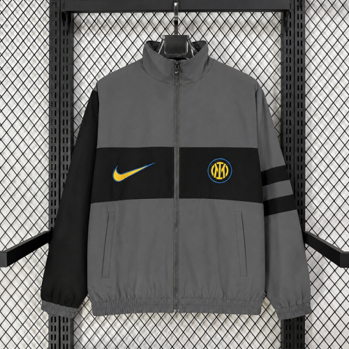 26/27 Inter Milan Grey Retro-Style Casual Windbreaker