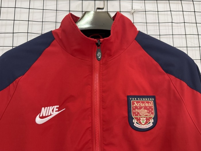 26/27 Arsenal Retro-Style Maroon Casual Windbreaker red