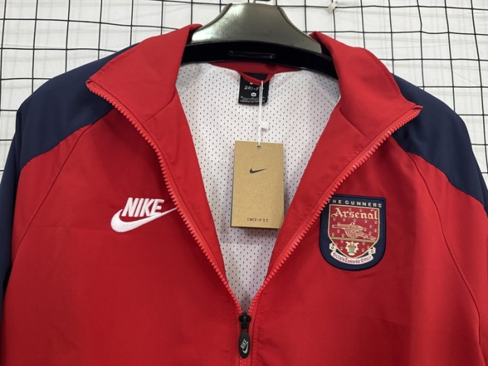 26/27 Arsenal Retro-Style Maroon Casual Windbreaker red
