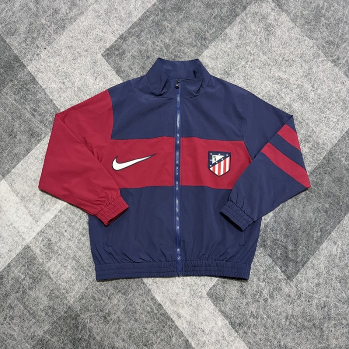 26/27Real Atlético Madrid royal blue retro-style windbreaker