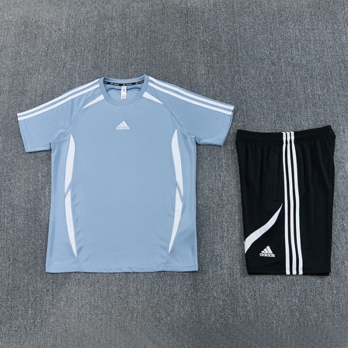 AD16  Blue-Grey Shorts Set