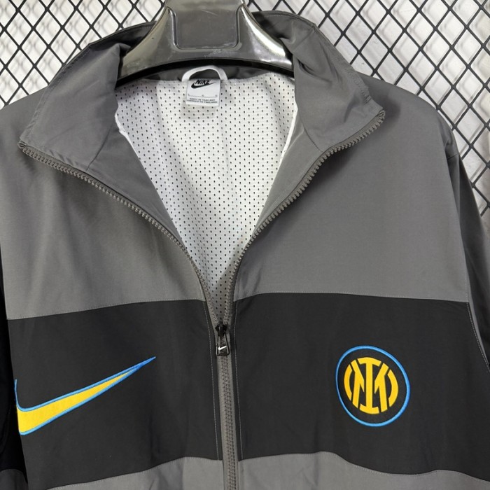 26/27 Inter Milan Grey Retro-Style Casual Windbreaker