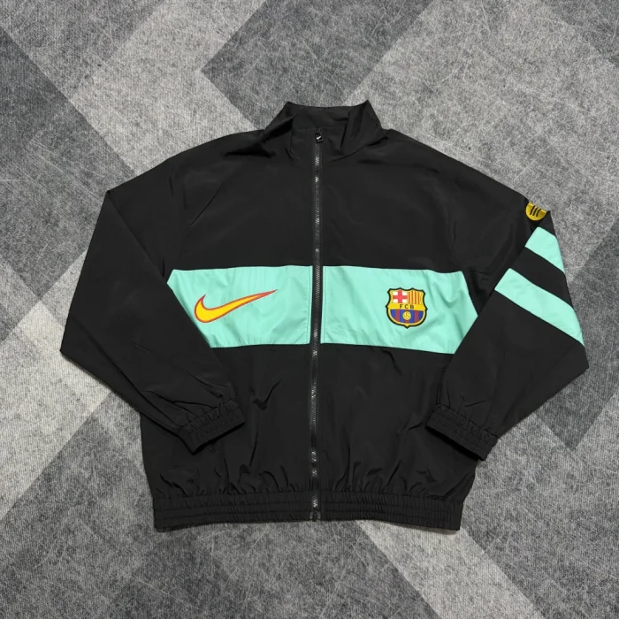 26-27 Barcelona Black Jacket Retro Windproof Jacket