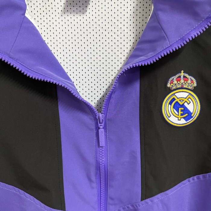 26/27Real Madrid Purple EQT Casual Training Windbreaker