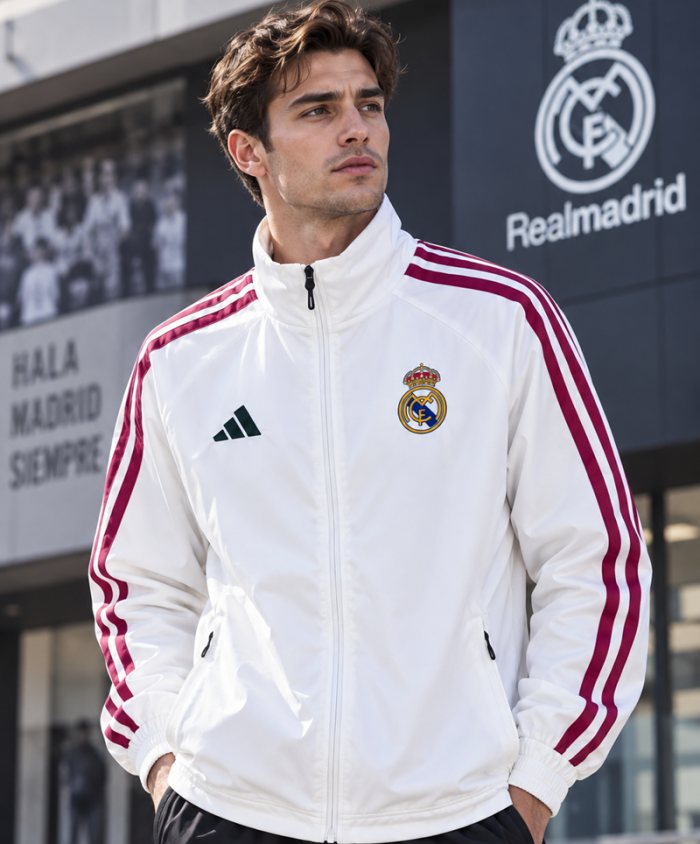 26/27  Real Madrid White Home-Style Casual Windbreaker  coat