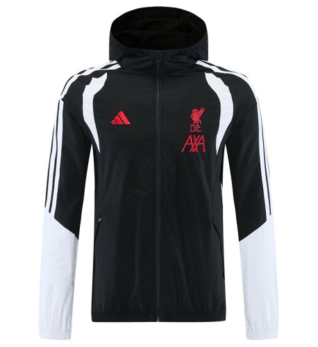 26/27 Liverpool  Hooded Windbreaker  Aduit Trainning suit Black