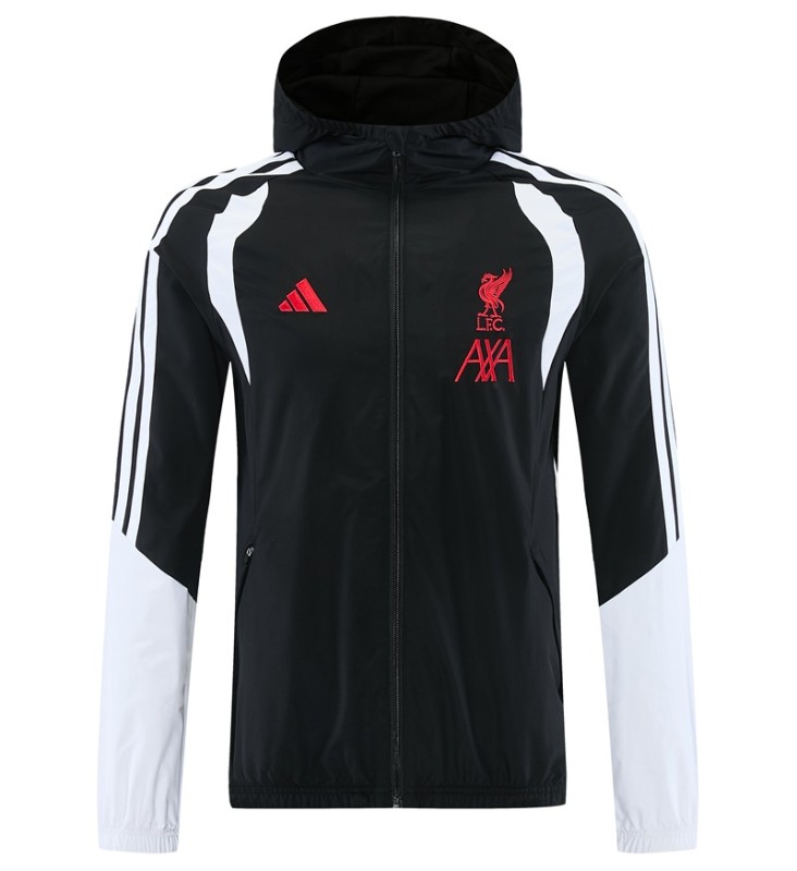26/27 Liverpool  Hooded Windbreaker  Aduit Trainning suit Black