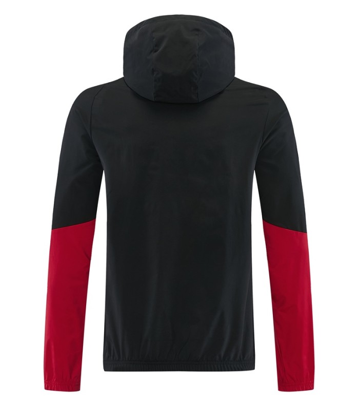 26/27 Manchester United Black Hooded Windbreaker   Adult  training suit  black