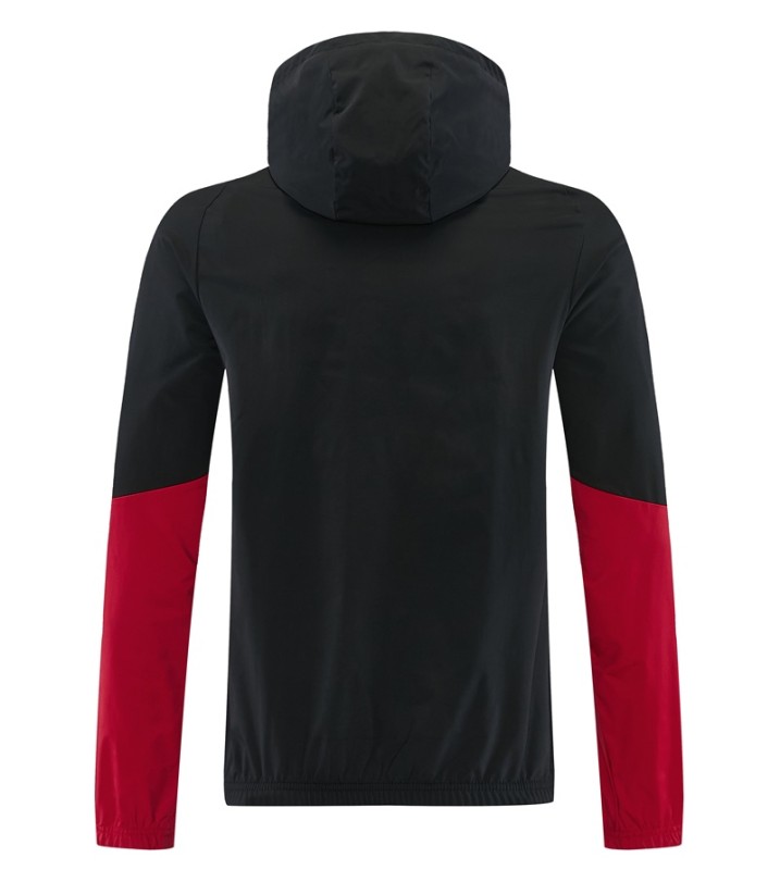 26/27 Manchester United Black Hooded Windbreaker   Adult  training suit  black