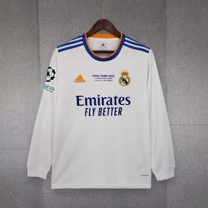 Rea21/22l Madrid Home Soccer Jersey Retro Long Sleeve Shirt