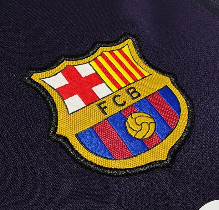 Retro 16/17 Barcelona long sleeves Away  football Jersey