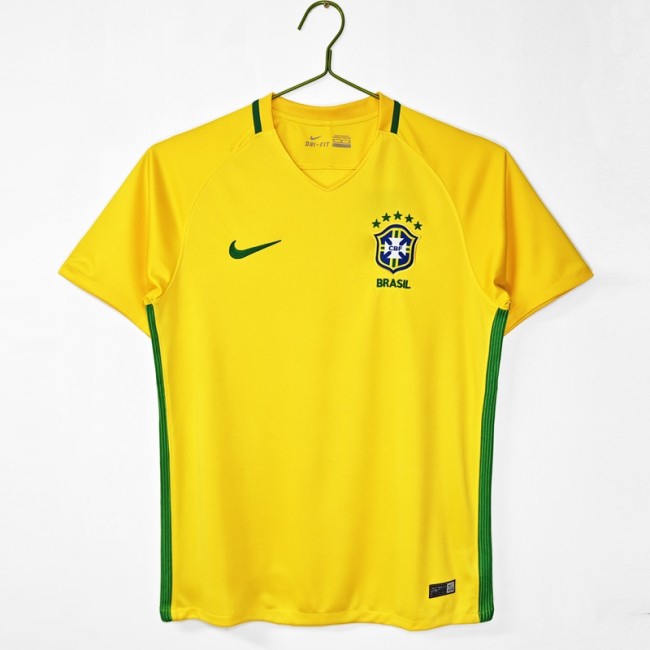 Retro 2016 Brazil home football Jersey