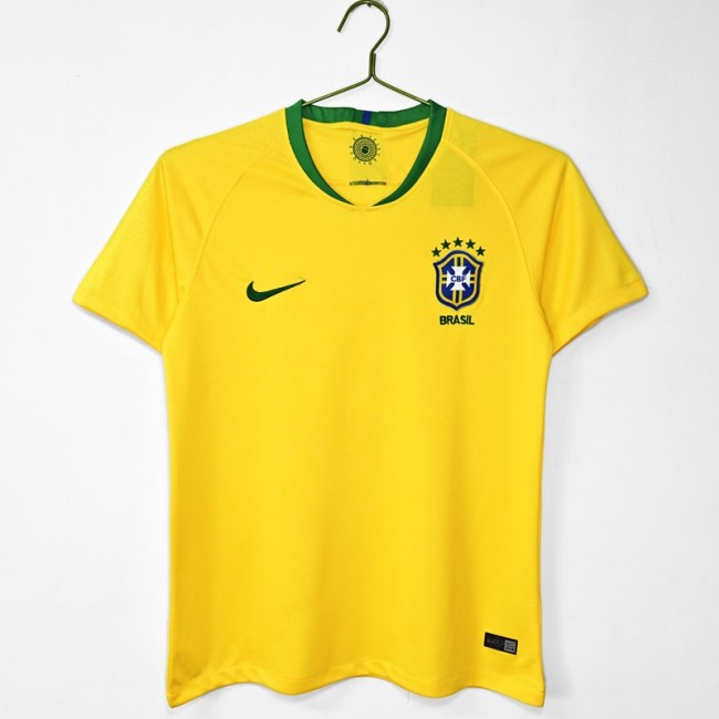 Retro 2018 Brazil home football Jersey