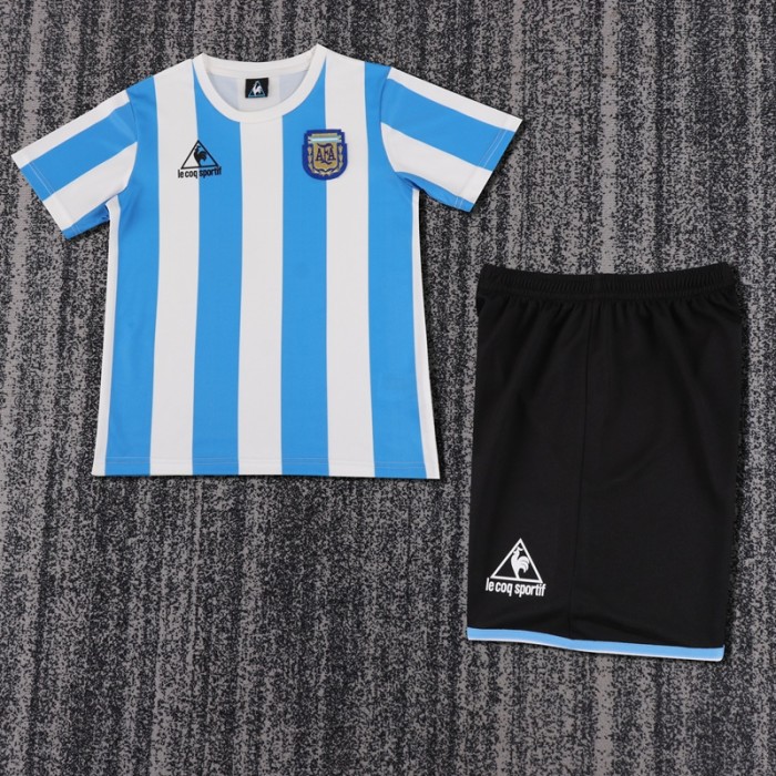 Retro 1986 Argentina home kids kit