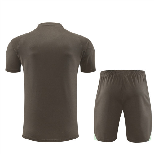 25/26 Real Madrid kids Short sleeve training suit dark green