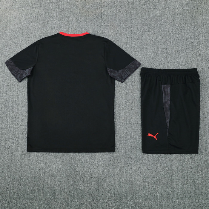 25/26 AC Milan Short sleeve kids training suit black