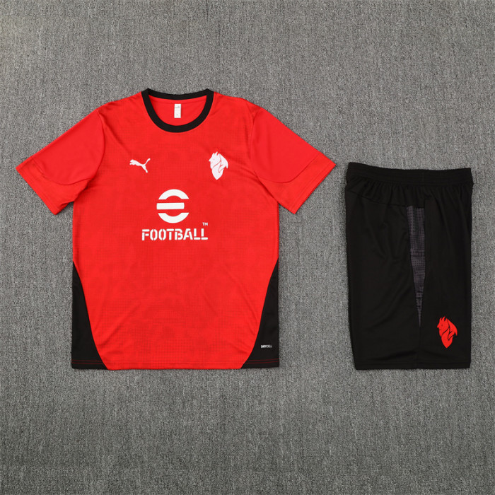 25/26 AC Milan Short sleeve Adult training suit red