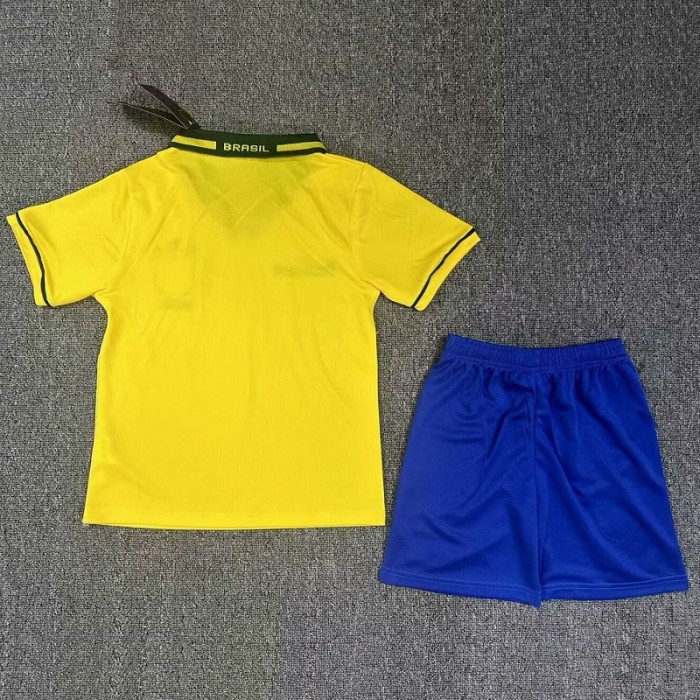 Retro 1994 Brazil home kids kit