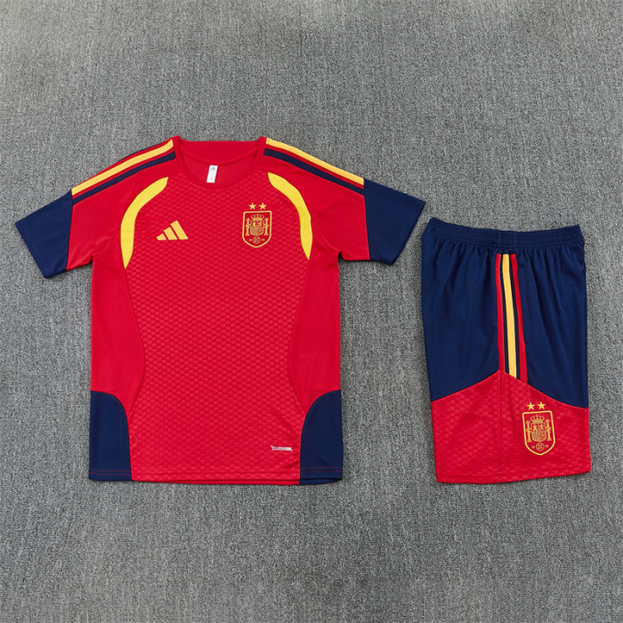 26/27 Spain short -sleeved training suit red