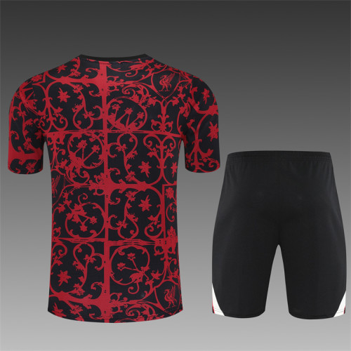 25/26 Liverpool kids Short sleeve training suit black red