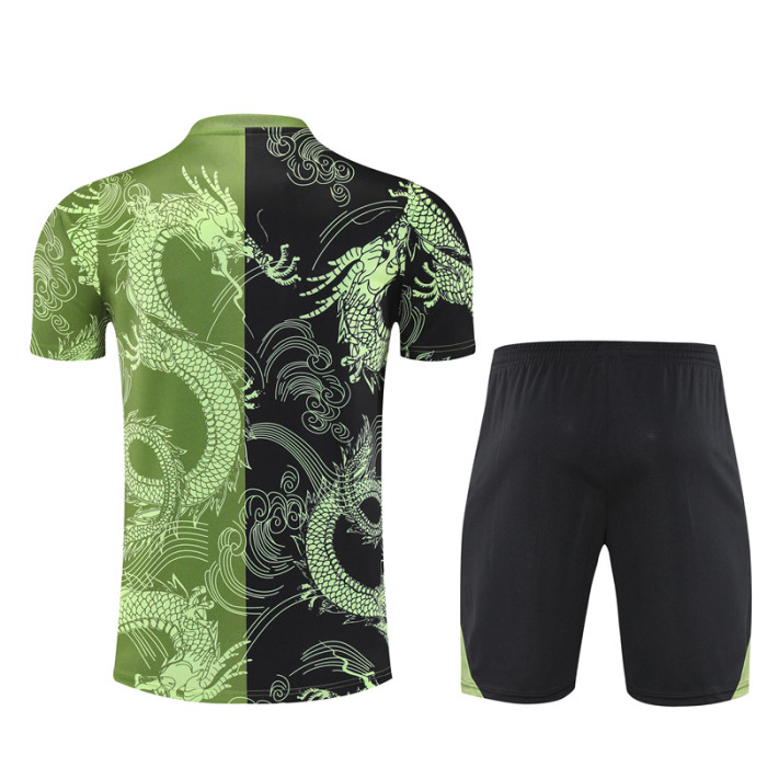 25/26 Real Madrid Short sleeve Adult training suit green black