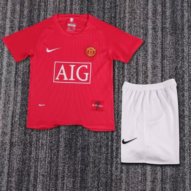 Retro 07/08 Manchester United home kids kit Champion Edition