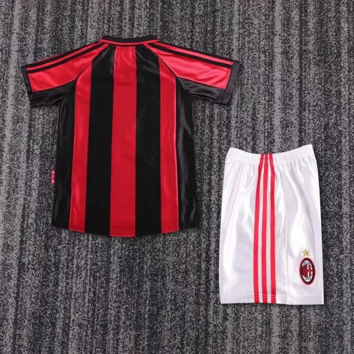 Retro 98/99 AC Milan home kids kit