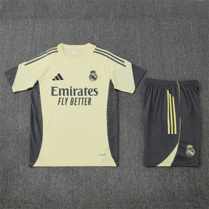 25/26 Real Madrid Short sleeve Adult training suit yellow