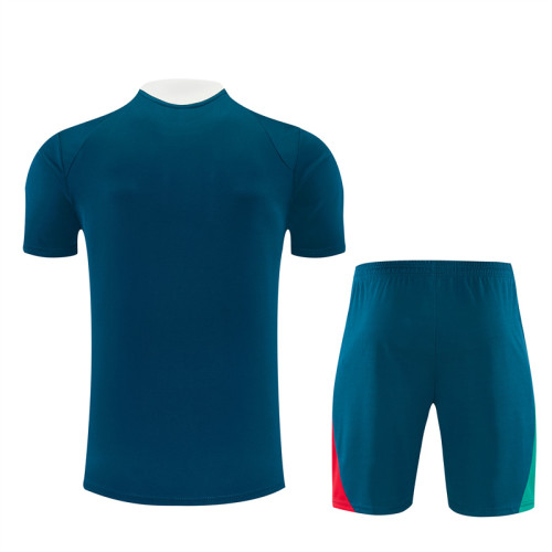 26/27 Portugal kids short -sleeved training suit Royal Blue