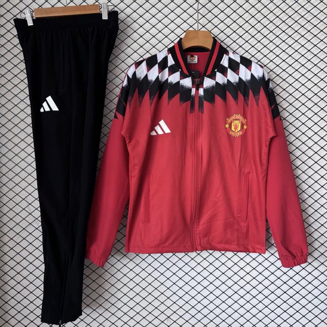 26/27 Manchester United retro trench coat red