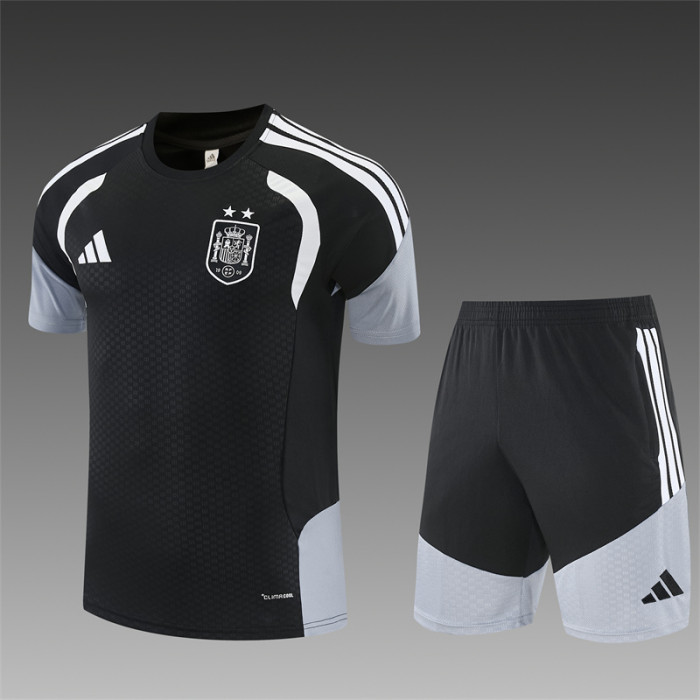 26/27 Spain short -sleeved training suit black