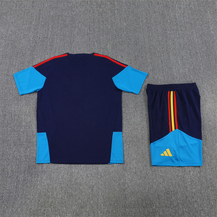 26/27 Spain short -sleeved training suit royal blue