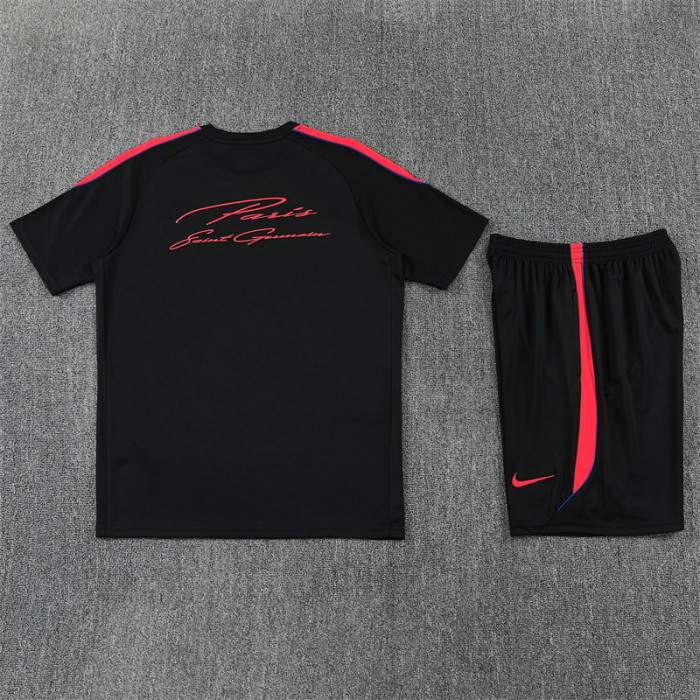 26/27 PSG kids short sleeved training suit black