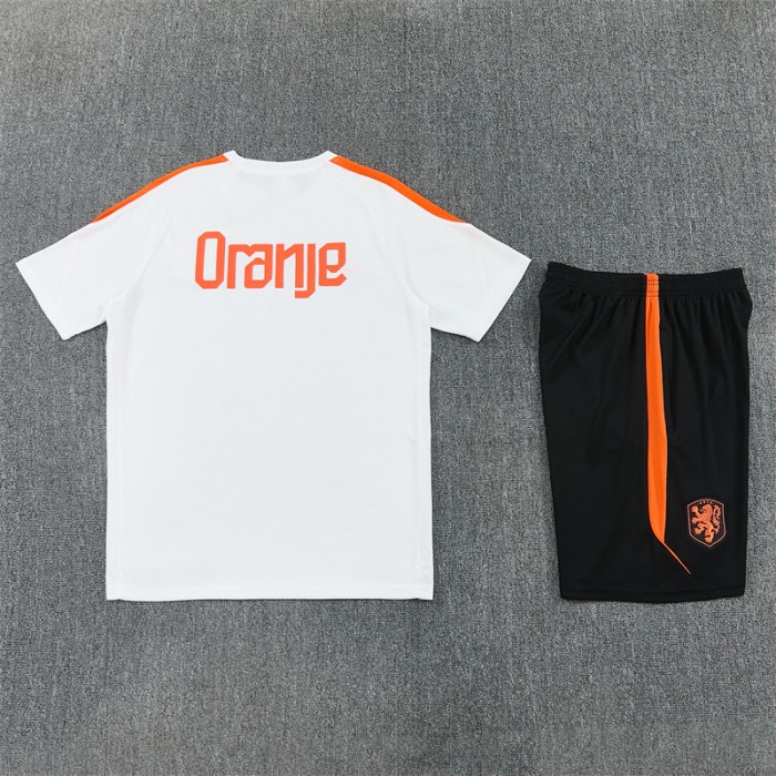 26/27 Netherlands short -sleeved training suit white